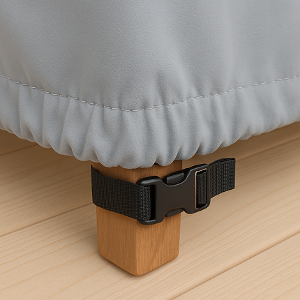 Elastic at Bottom + Push Clip to Secure Legs