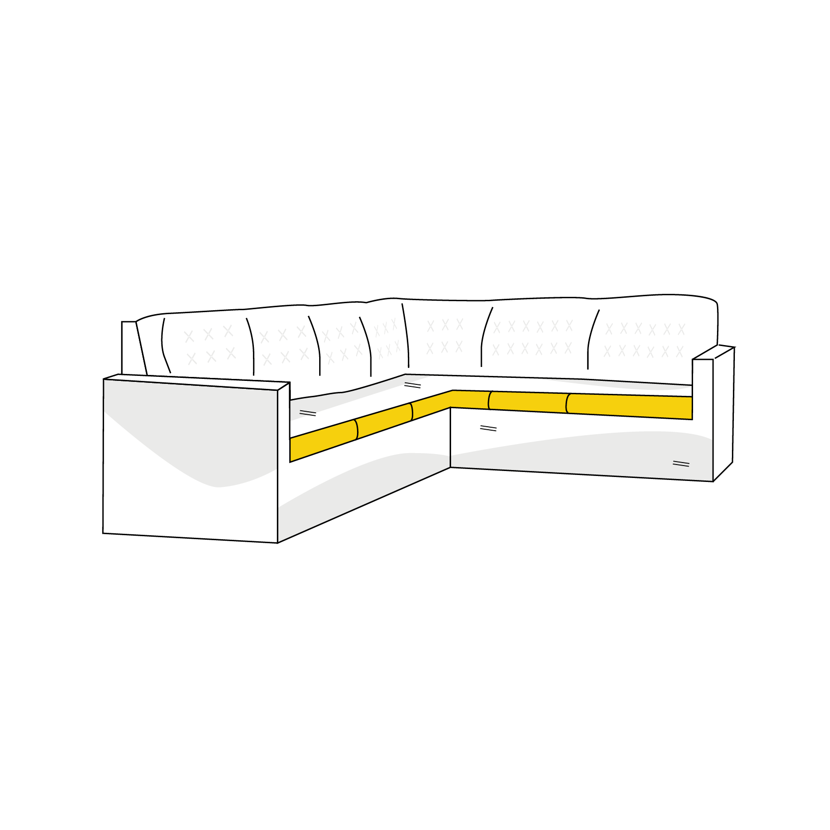 L Shaped Corner Sofa with Armrest Sectional Cover