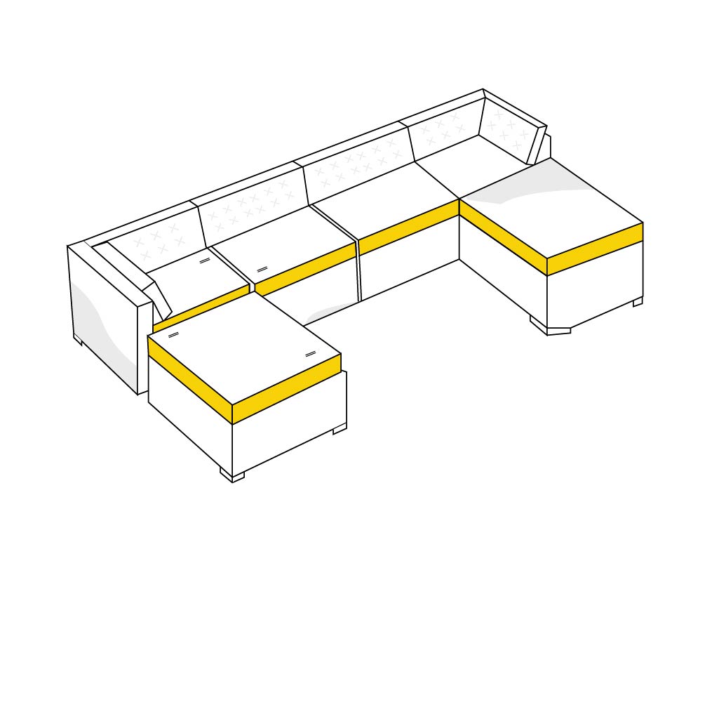 U Shaped Sofa Cover - Model 2