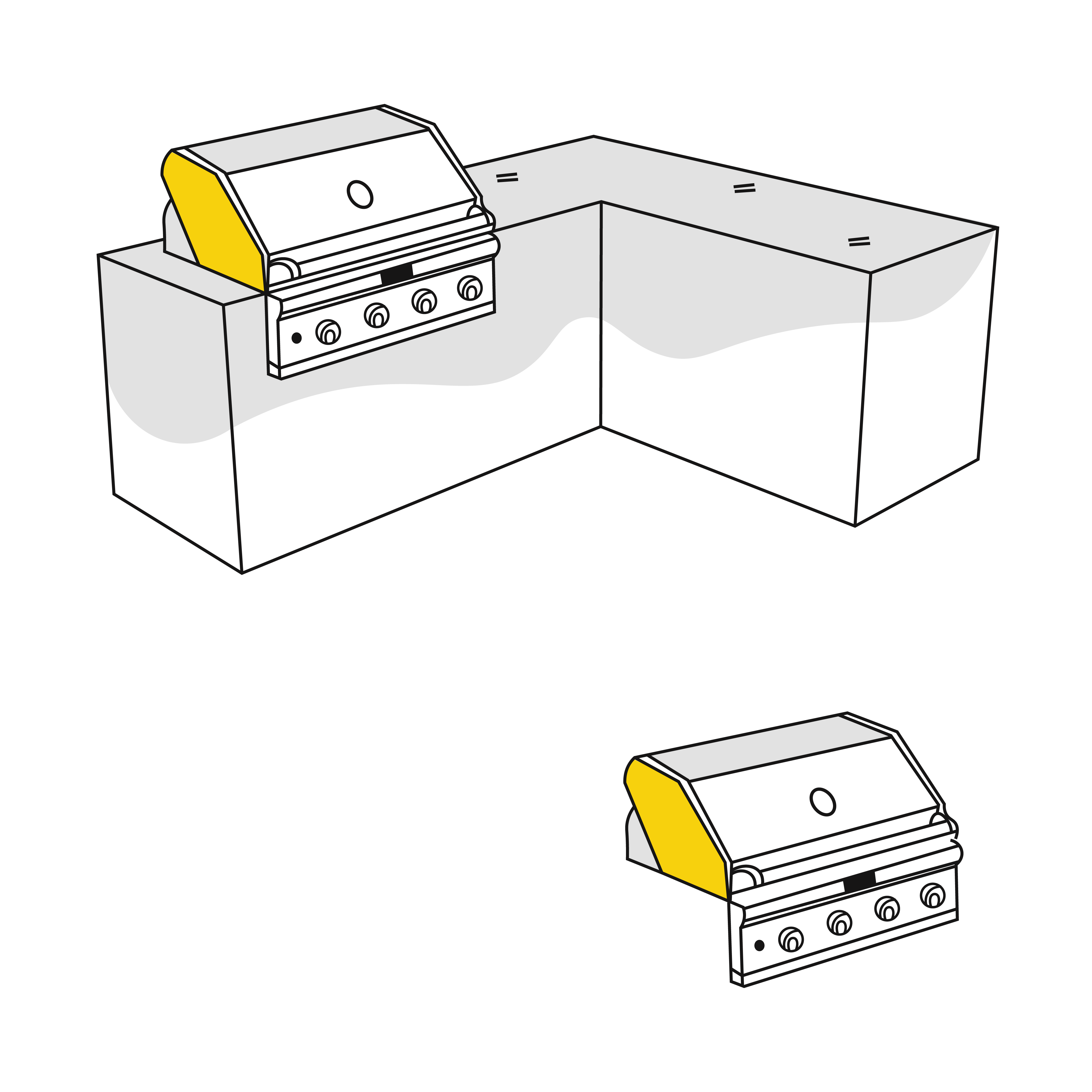 L Shaped Island Kitchen Cover - Left