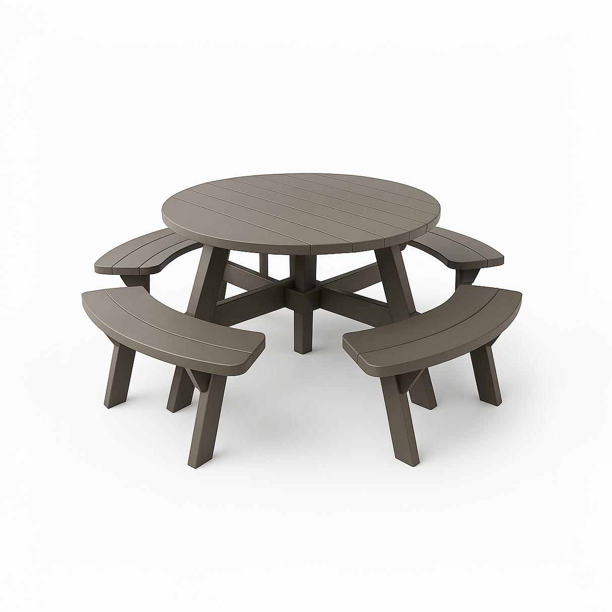Round Picnic Table with Bench Cover