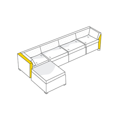 L Shaped Sectional Sofa with Ottoman Cover