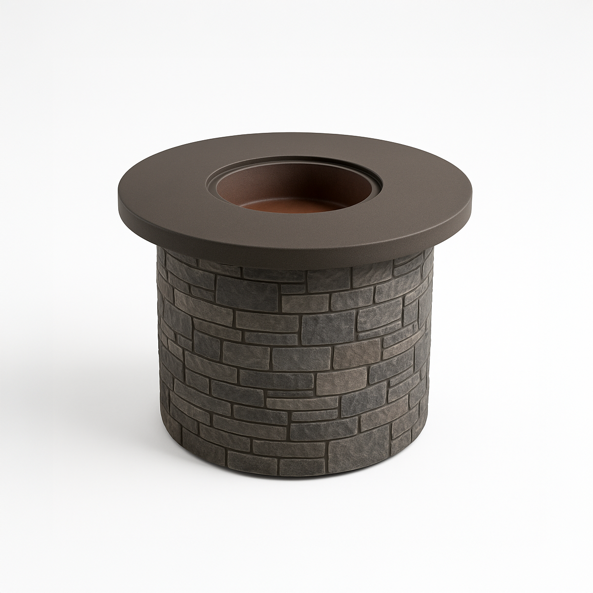 Round Stone Fire Column Cover