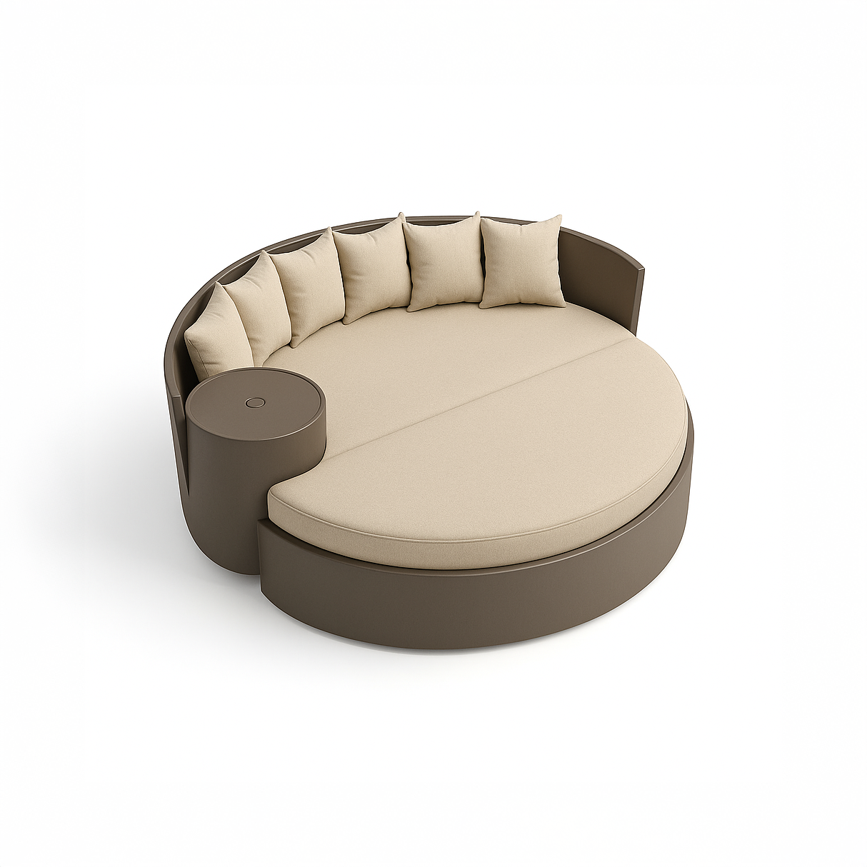 Round Daybed with Side Table Cover