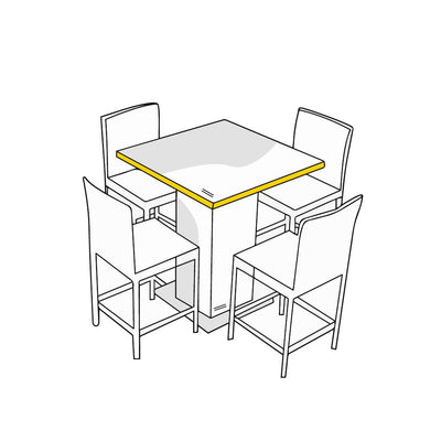 Square Bar Dinning Set Cover 