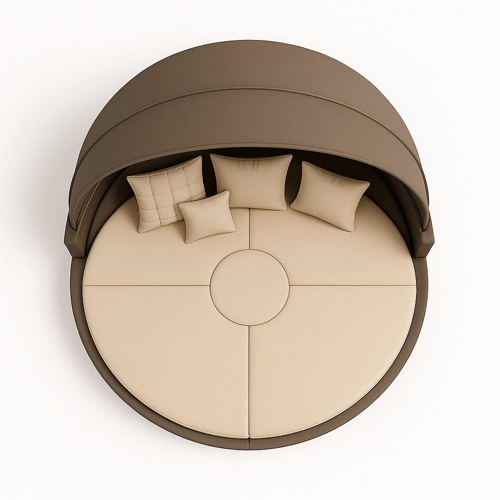 Round Outdoor Daybed with Canopy Cover