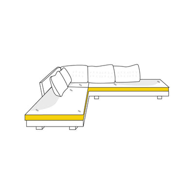 L Shaped Sectional with Double Chaise Cover