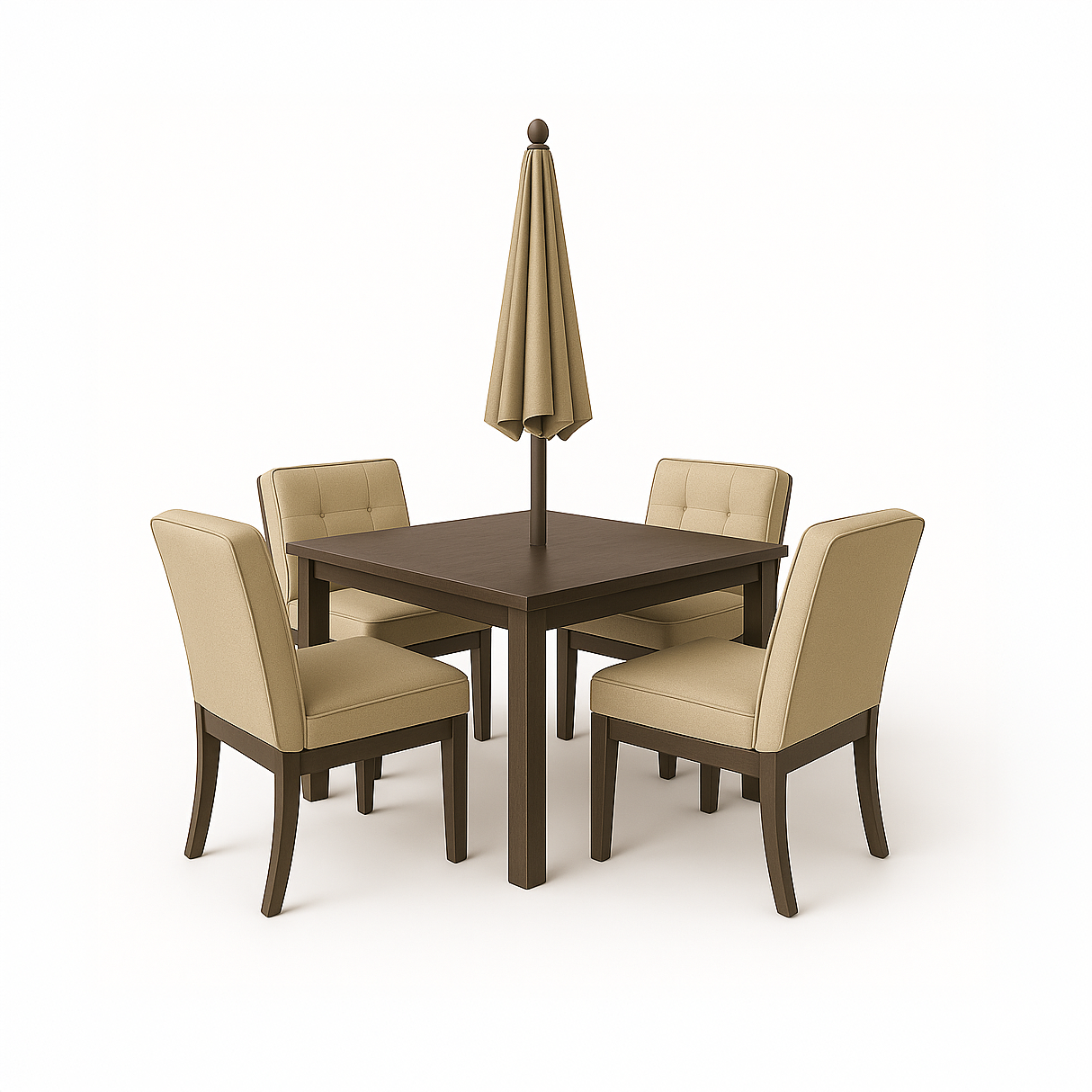 Custom Square/Rectangle Table Chair Set Cover with Umbrella Hole
