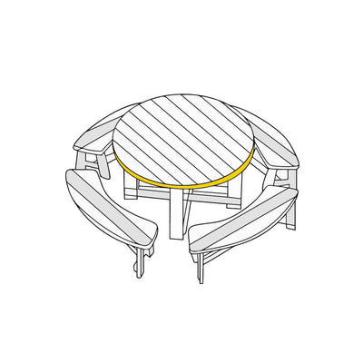 Round Picnic Table with Bench Cover