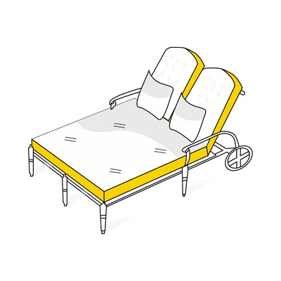 Wheeled Adjustable Chaise Lounge Cover