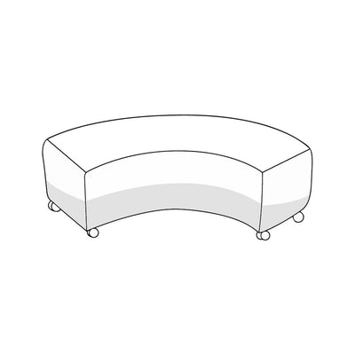 Custom Curved Ottoman Cover