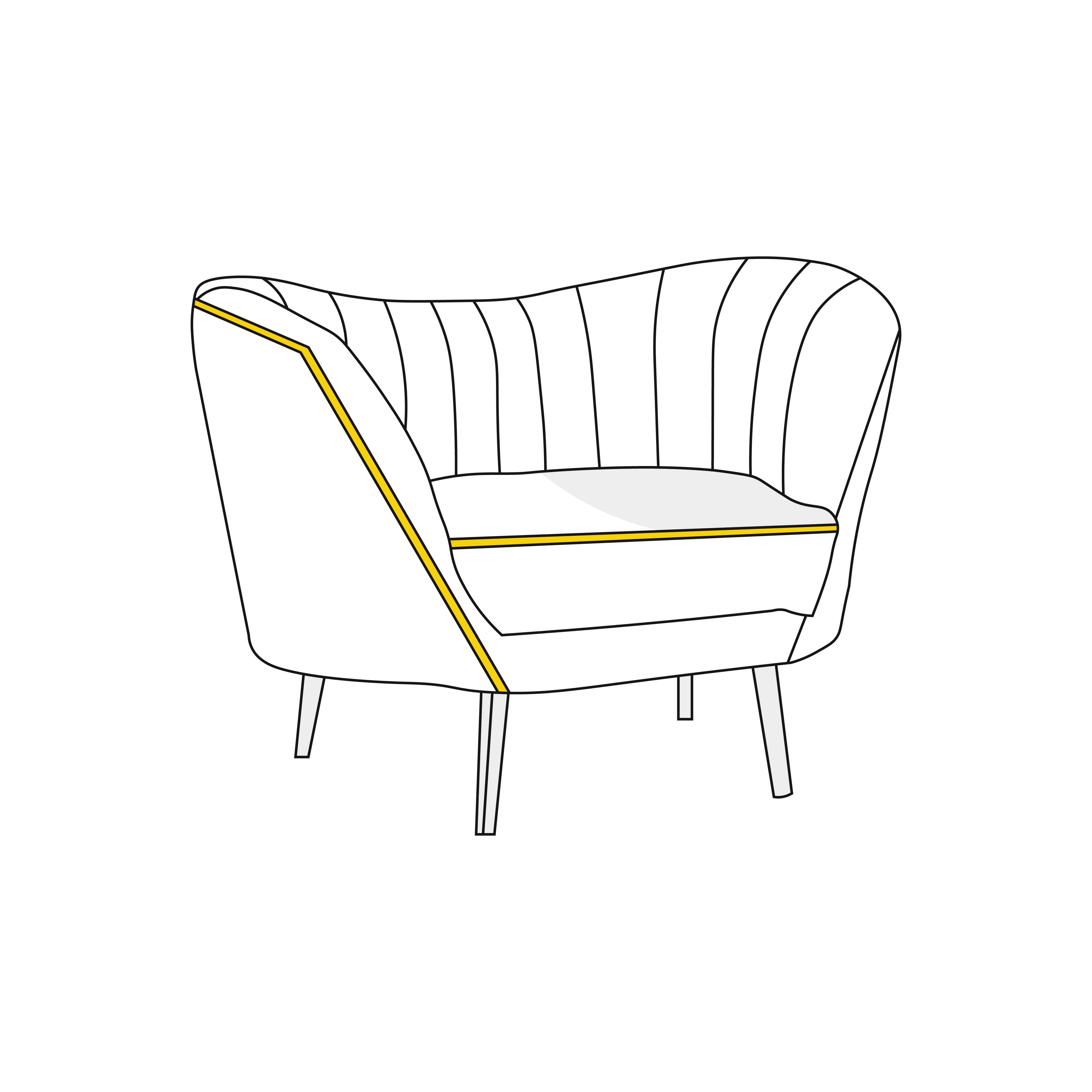 Modular Club Wingback Chair Cover