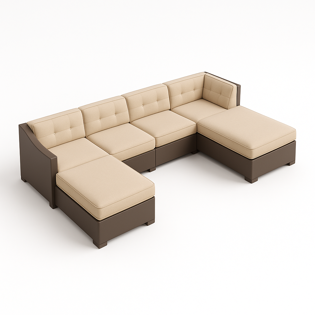 U Shaped Sectional Couch with Ottoman Cover