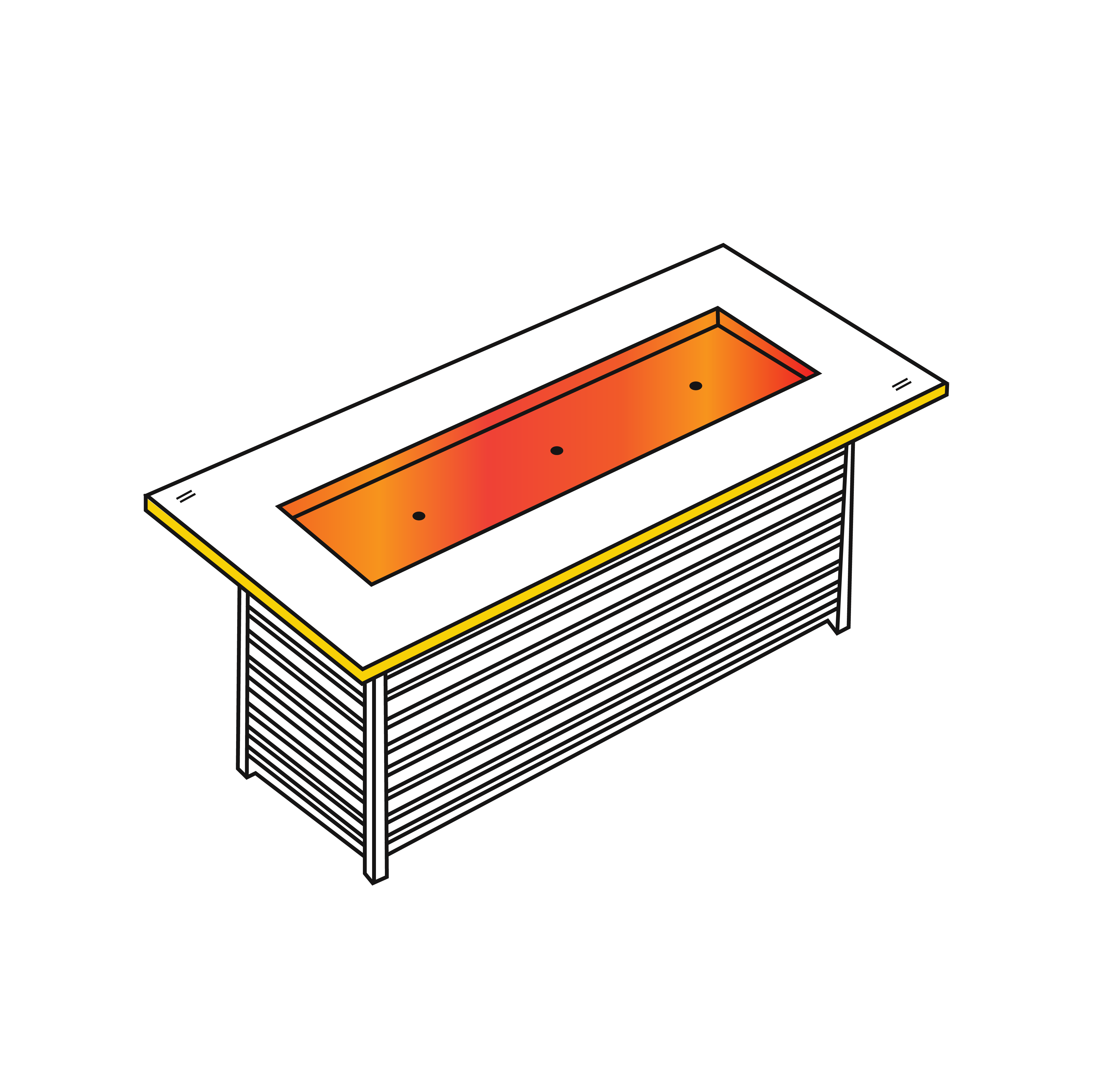 Slatted Base Rectangular Fire Pit Cover