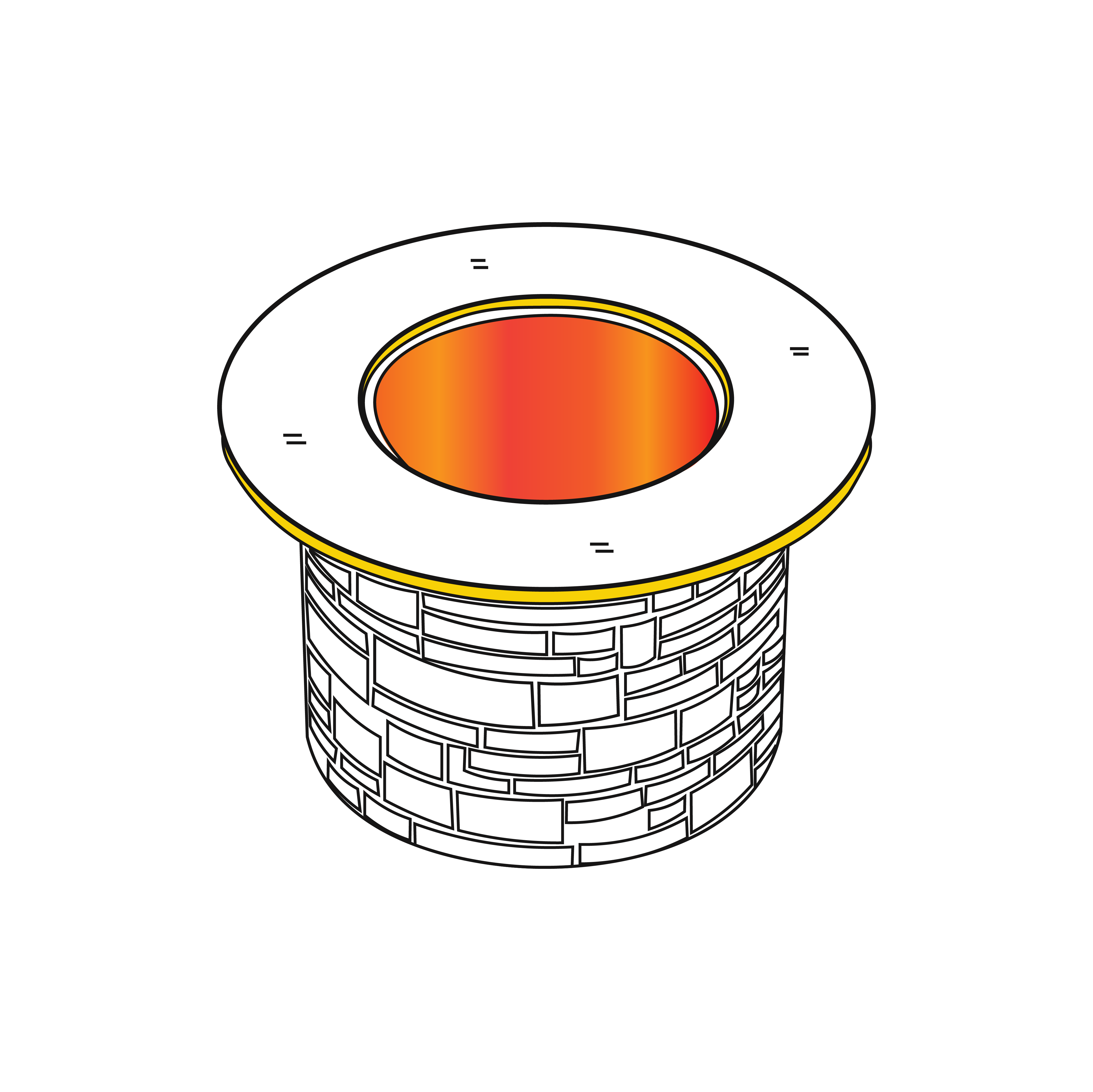 Round Stone Fire Column Cover